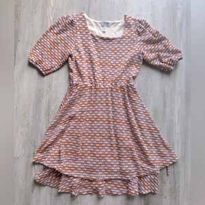 Patterned Short Sleeve Dress